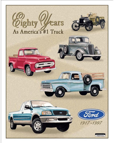 Plechová cedule Ford Trucks 80 Years Tribute 32 cm x 40 cm