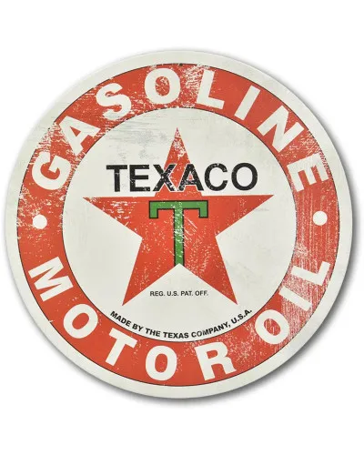 Plechová cedule Texaco Gasoline Motor Oil 30 cm