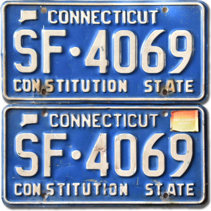 Americká SPZ Connecticut Blue SF-4069 pár