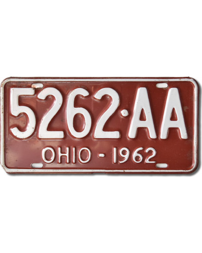 Americká SPZ Ohio 1962 Red 5262-AA